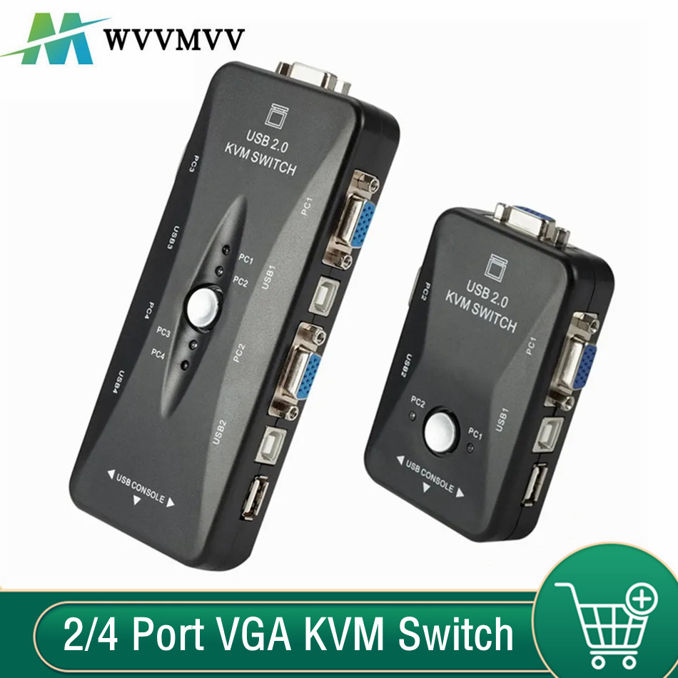 Kvm Switch Dual Monitor - 2/4 Port VGA KVM Switch 1080P