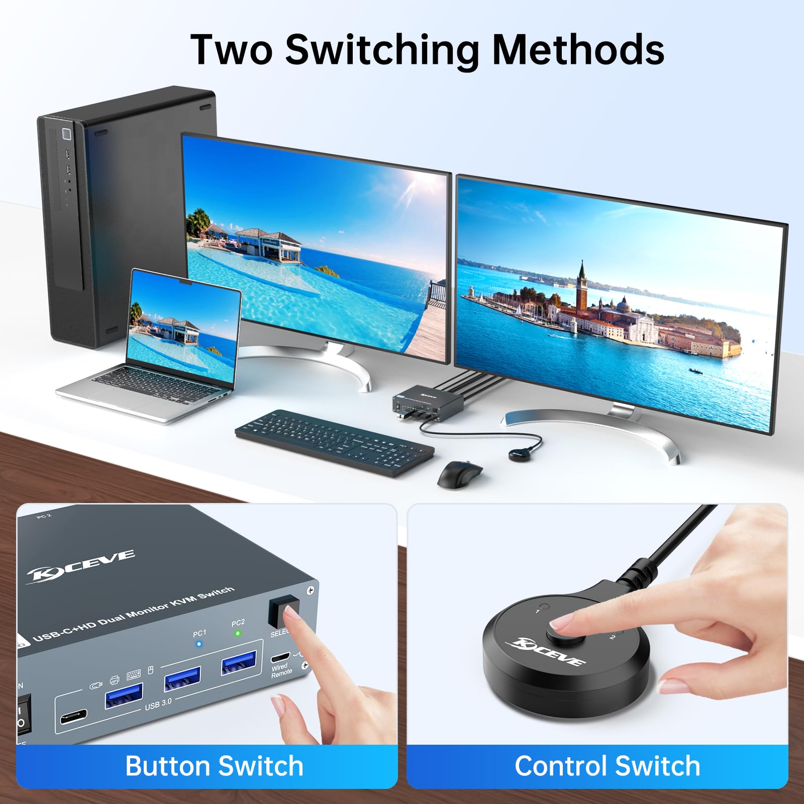 USB C HDMI KVM Switch 2 Monito - огляд і ціна Kvm Switch Dual Monitor