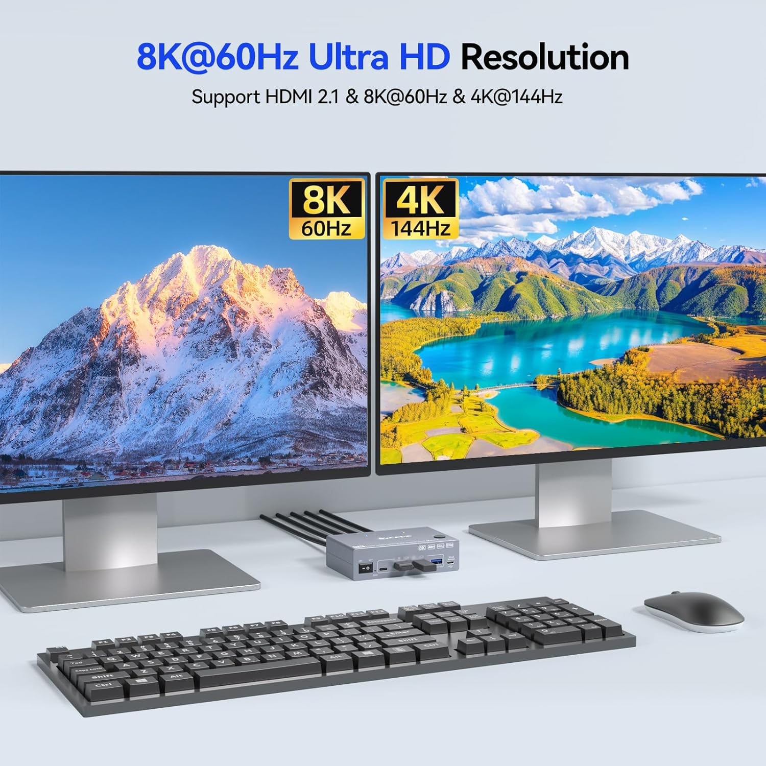 8K KVM Switch 2 Monitors 2 com - огляд і ціна Kvm Switch Dual Monitor