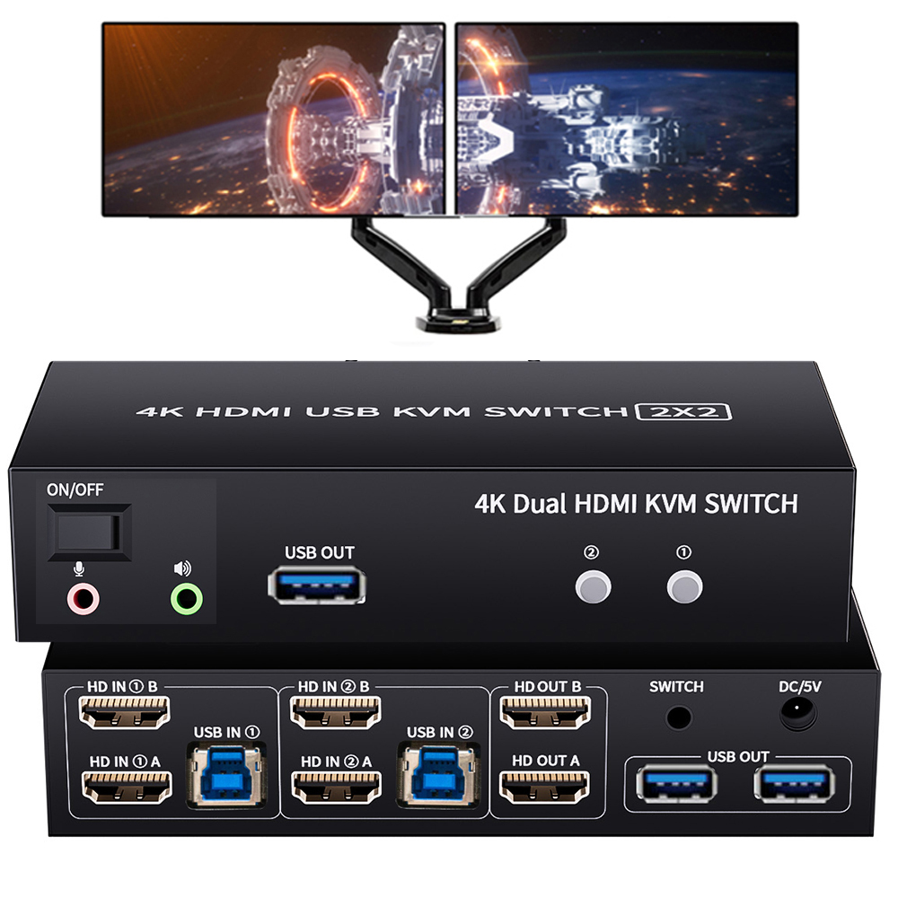 Dual Monitor HDMI KVM Switch 2 - огляд і ціна Kvm Switch Dual Monitor