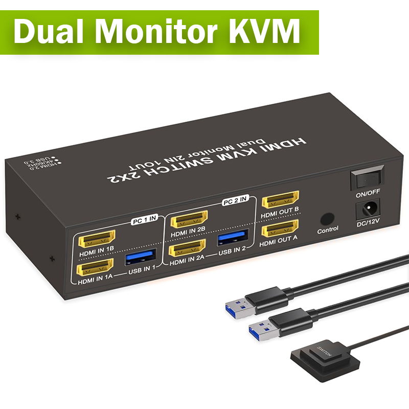 2x2 Dual Monitor HDMI KVM Swit - огляд і ціна Kvm Switch Dual Monitor