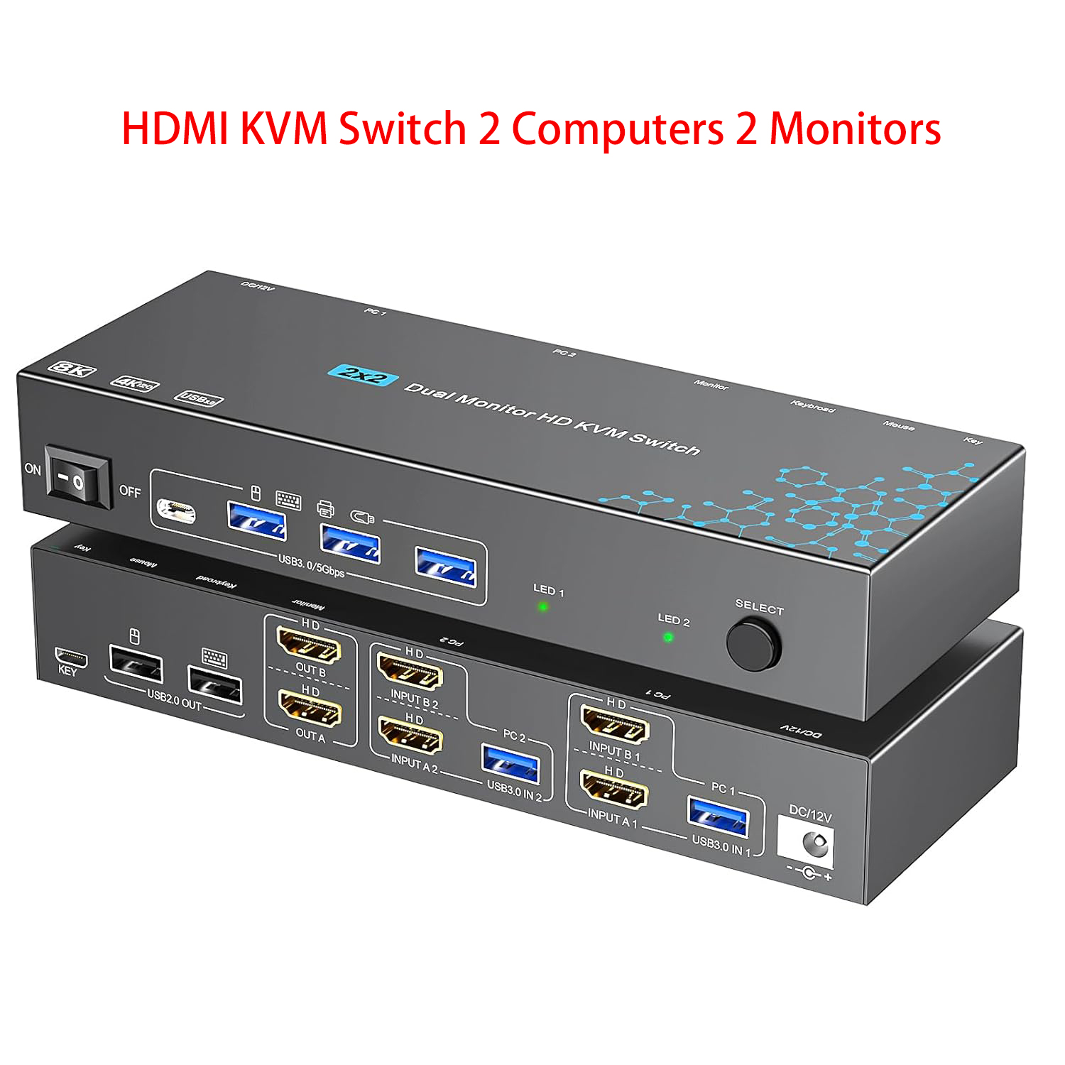 KVM Switch 2 Computers 2 Monit - огляд і ціна Kvm Switch Dual Monitor