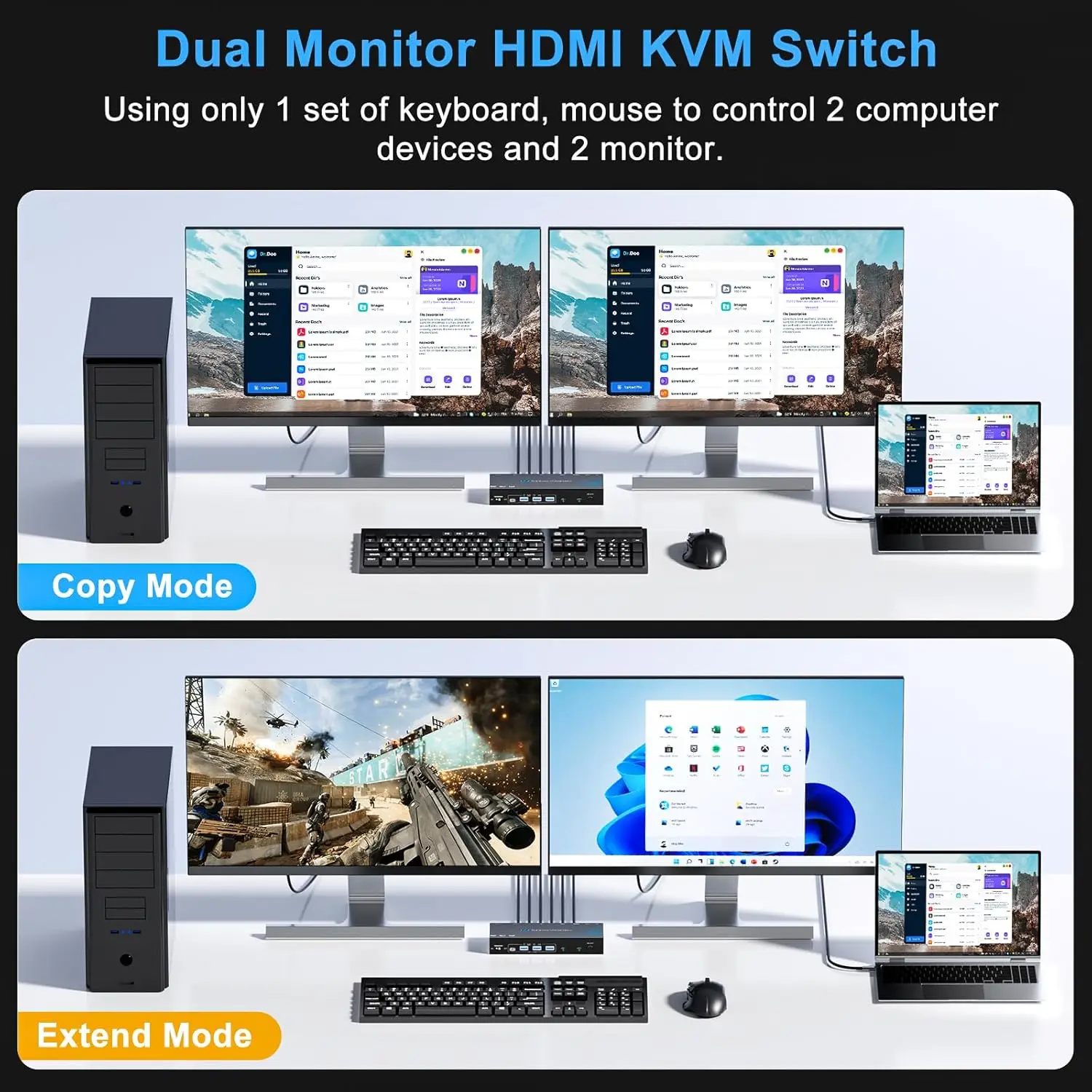 KVM Switch 2 Computers 2 Monit - огляд і ціна Kvm Switch Dual Monitor