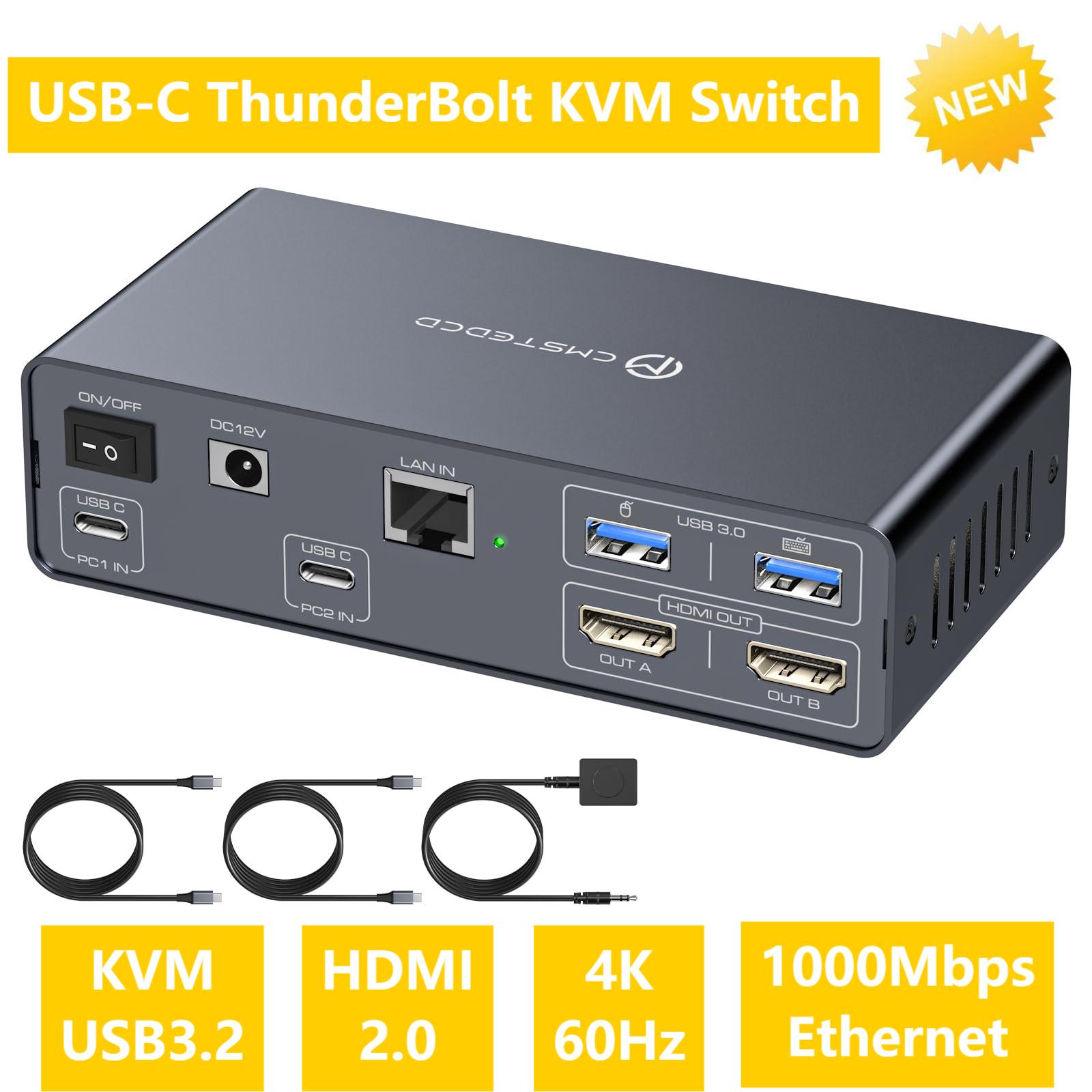 USB C KVM Switch 2 Monitors 2  - огляд і ціна Kvm Switch Dual Monitor